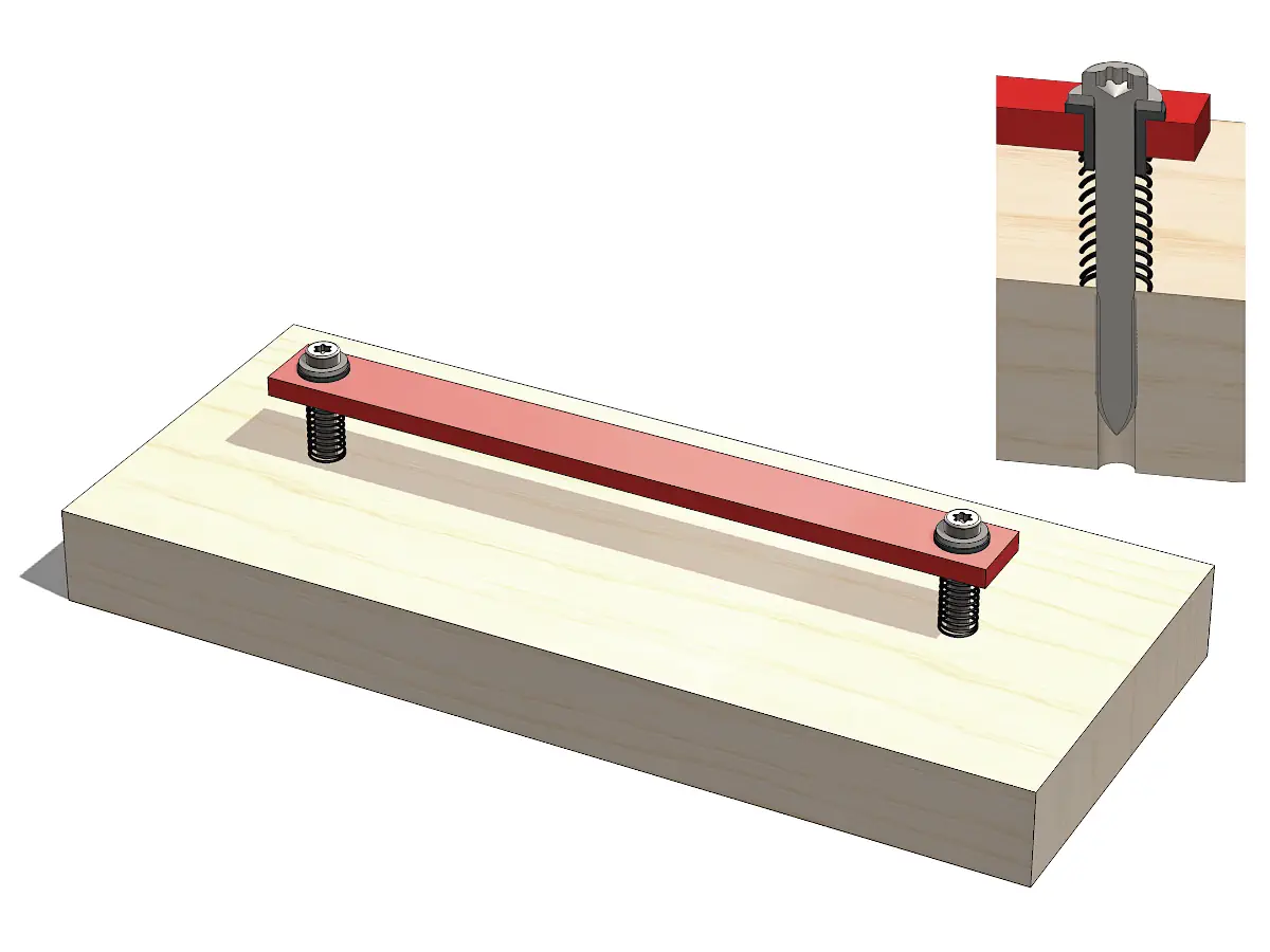 Simplified 3D model of the revised bespoke fixing