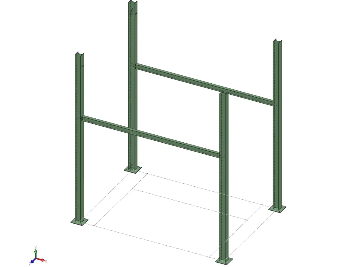 3D CAD view of the erection stages, one of ten frames in an animation.