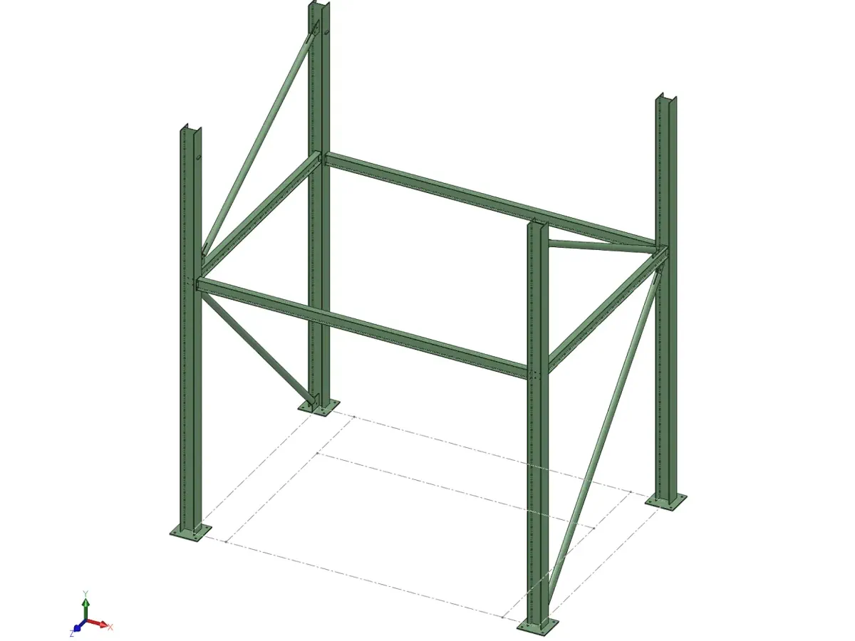3D CAD view of the erection stages, one of ten frames in an animation.