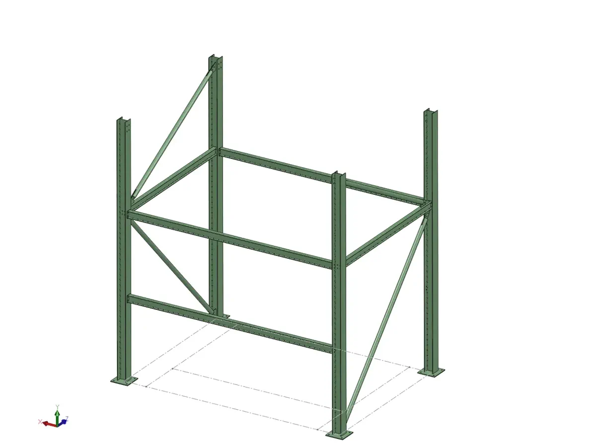 3D CAD view of the erection stages, one of ten frames in an animation.
